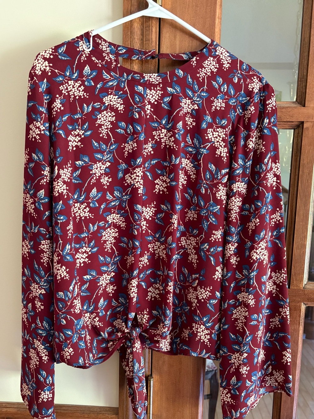 Madewell Floral Blouse with front tie size XL